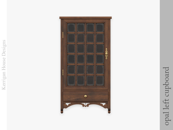 Sims 4 — Opal Small Cupboard Left by kerriganhouse — A vintage cupboard and storage set.