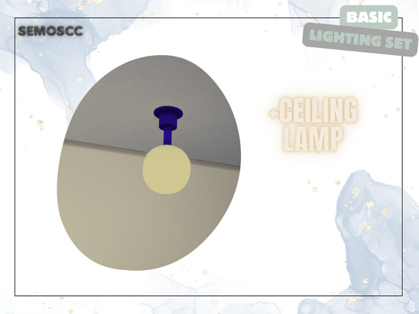 Sims 4 — [SCC] Basic Ceiling Light by semoscc — With an additional wall mirror :)