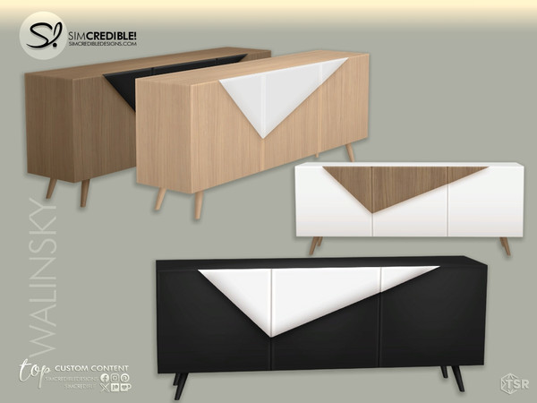 Sims 4 — Walinsky Sideboard by SIMcredible! — Call your sim friends for dinner and show off this elegant fashion new