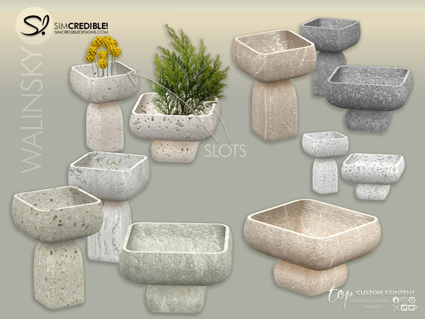 Sims 4 — Walinsky Stone Sculpture 1 by SIMcredible! — Call your sim friends for dinner and show off this elegant fashion