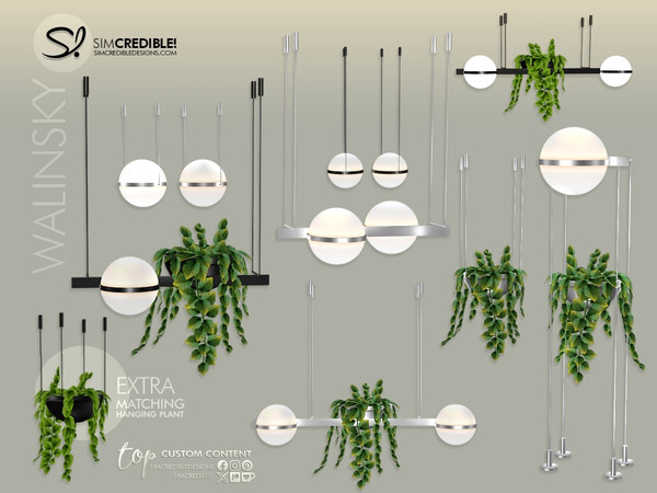 Sims 4 — Walinsky Lamps by SIMcredible! — Call your sim friends for dinner and show off this elegant fashion new dining