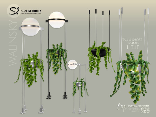 Sims 4 — Walinsky Hanging Plant by SIMcredible! — Call your sim friends for dinner and show off this elegant fashion new