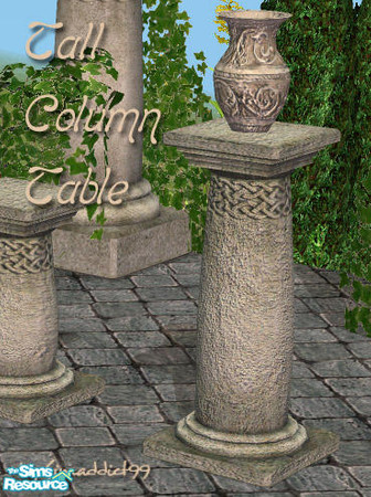 Sims 2 — Romanesque Garden - Tall Column Table by Simaddict99 — 30% taller, column display table. Perfect for romantic