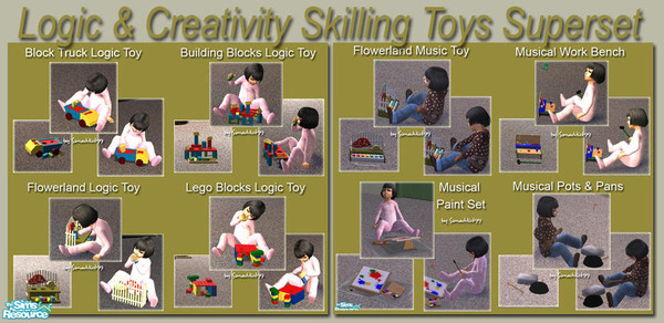 Sims 2 — Logic & Creativity Toys Superset by Simaddict99 — A wonderful collection of new and unique Logic and