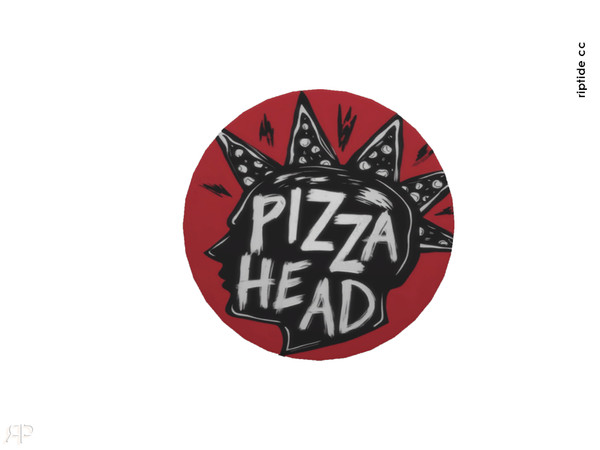 Sims 4 — Riptide CC Punk Bites Set Pizzeria Sign by Riptidecc — A gritty and bold decor collection that fuses punk rock
