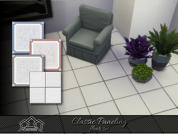 Sims 4 — Classic Paneling floor set by Emerald — Today paneling always been an essential decorative element in interior