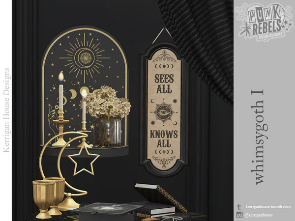 Sims 4 — Whimsygoth I by kerriganhouse — A collection of whimsy dark decor for alternative sims.