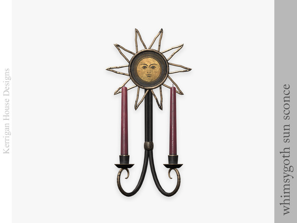 Sims 4 — Whimsygoth Sun Sconce by kerriganhouse — A collection of whimsy dark decor for alternative sims.