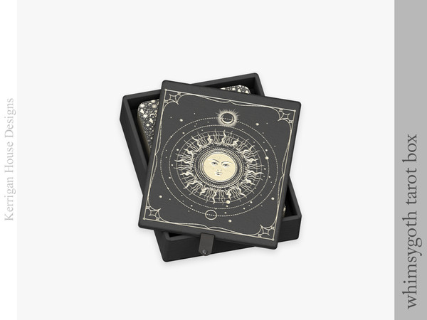 Sims 4 — Whimsygoth Tarot Box by kerriganhouse — A collection of whimsy dark decor for alternative sims.