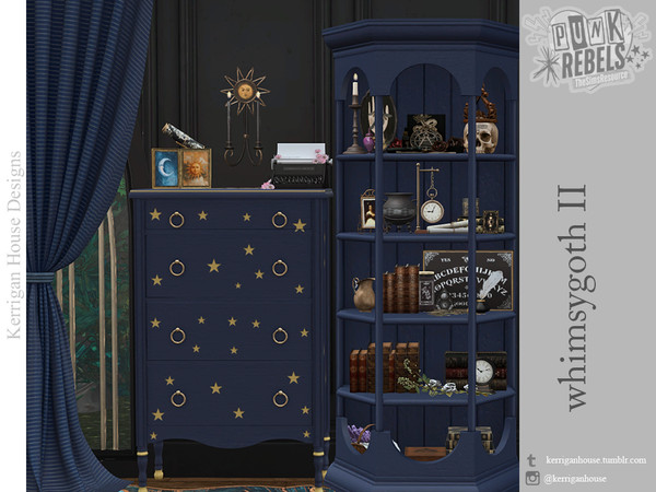 Sims 4 — Whimsygoth II by kerriganhouse — A collection of whimsy dark furniture for alternative sims.