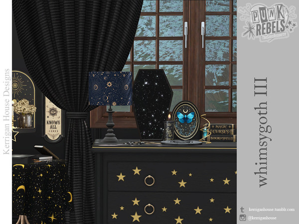 Sims 4 — Whimsygoth III by kerriganhouse — A collection of whimsy dark decor for alternative sims.
