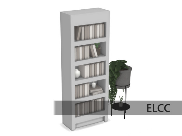 Sims 4 — The Quiet Corner Bookcase Small by ELCC — The Quiet Corner A library set that has modern & vintage looking