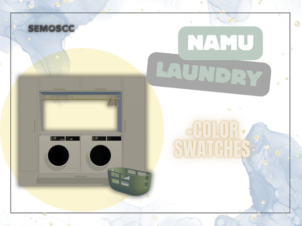 Sims 4 — Namu Laundry Set by semoscc — A Laundry set with 2 color swatches so make your laundry room chic :)