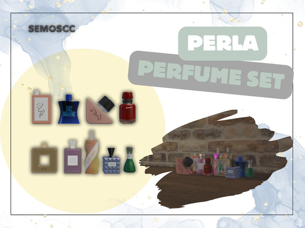 Sims 4 — Perla Perfume Set by semoscc — A perfume collection of 9