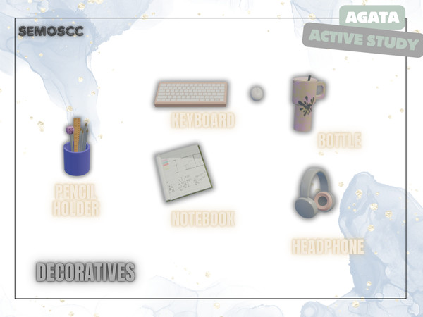 Sims 4 — [SCC] Agata Notebook by semoscc — Elevated non-functional desk