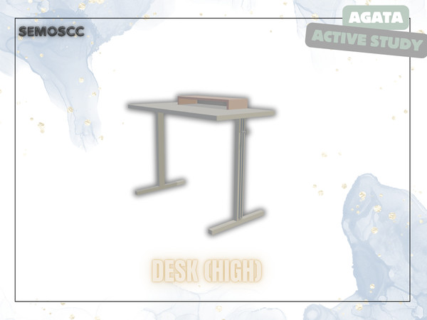 Sims 4 — [SCC] Agata Height Adjustable Desk (Decor) by semoscc — Elevated non-functional desk