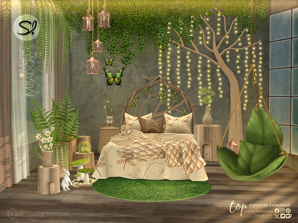 Sims 4 — Magic Meadows Teens Bedroom by SIMcredible! — Let this teen bedroom bring your fantasy forest dreams to life!