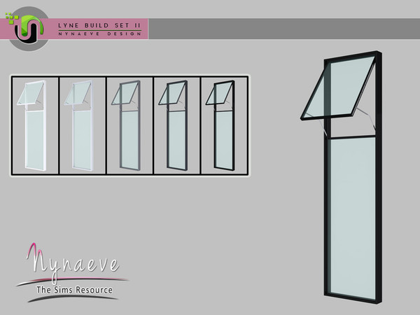 Sims 4 — Lyne Build Set II - Medium Window - 1x1 Open by NynaeveDesign — Lyne Build Set II - Medium Window - 1x1 Open
