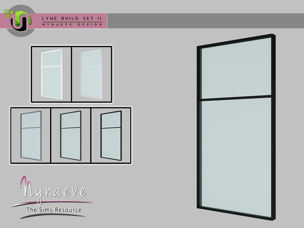 Sims 4 — Lyne Build Set II - Medium Window - 2x1 Closed by NynaeveDesign — Lyne Build Set II - Medium Window - 2x1 Closed