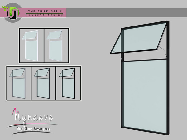 Sims 4 — Lyne Build Set II - Medium Window - 2x1 Open by NynaeveDesign — Lyne Build Set II - Medium Window - 2x1 Open