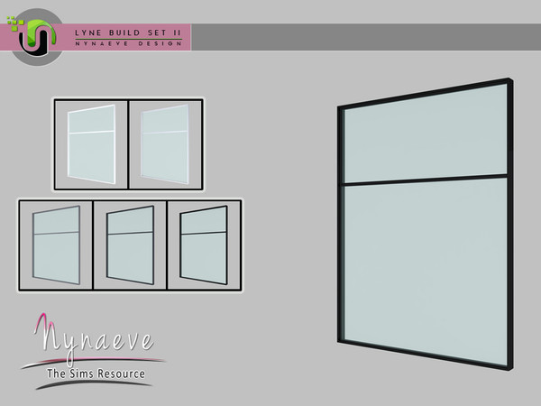 Sims 4 — Lyne Build Set II - Medium Window - 3x1 Closed by NynaeveDesign — Lyne Build Set II - Medium Window - 3x1 Closed