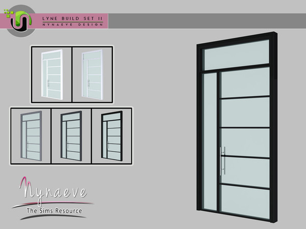Sims 4 — Lyne Build Set II - Medium Door 2x1 by NynaeveDesign — Lyne Build Set II - Medium Door 2x1 Located in Build -