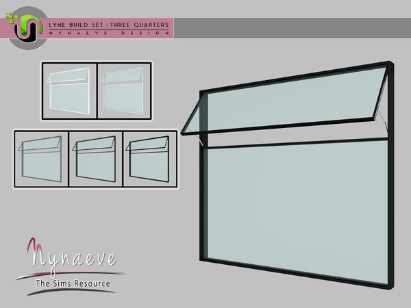 Sims 4 — Lyne Build Set IV - Three Quarters Window - 3x1 Open by NynaeveDesign — Lyne Build Set IV - Three Quarters