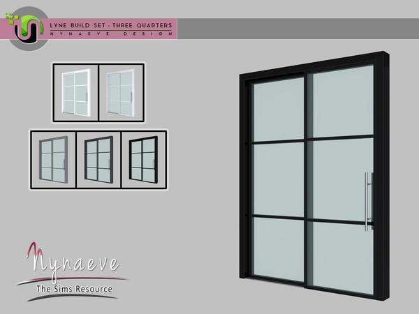 Sims 4 — Lyne Build Set IV - Three Quarters Door 2x1 by NynaeveDesign — Lyne Build Set IV - Three Quarters Door 2x1