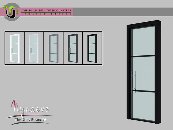 Sims 4 — Lyne Build Set IV - Three Quarters Door 1x1 by NynaeveDesign — Lyne Build Set IV - Three Quarters Door 1x1