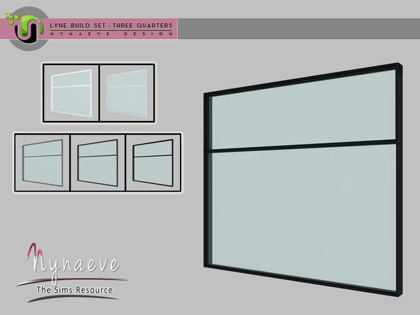 Sims 4 — Lyne Build Set IV - Three Quarters Window - 3x1 Closed by NynaeveDesign — Lyne Build Set IV - Three Quarters