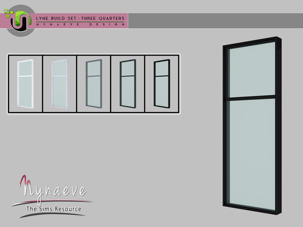 Sims 4 — Lyne Build Set IV - Three Quarters Window - 1x1 Closed by NynaeveDesign — Lyne Build Set IV - Three Quarters