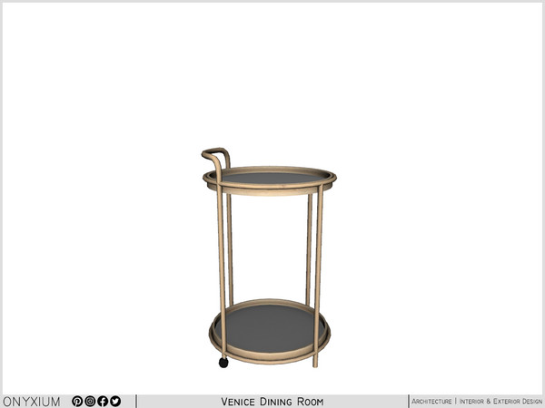 Sims 4 — Venice Dining Cart Round by Onyxium — Onyxium@TSR Design Workshop Dining Room Collection - Belong To The 2025