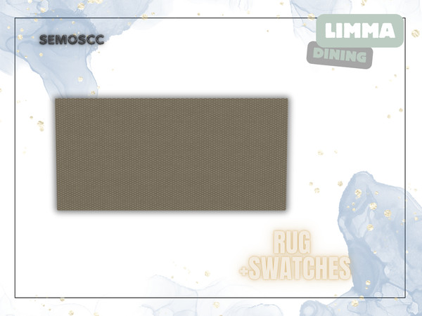 Sims 4 — [SCC] Limma Rug by semoscc — Dining set of a long table, medium table, chair, rug and deco pot