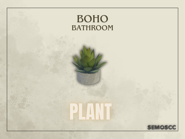 Sims 4 — [SCC] Boho Plant by semoscc — Bathroom set of Wooden Countertop and Stone Sink