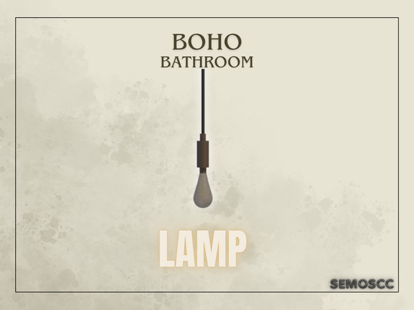 Sims 4 — [SCC] Boho Lamp by semoscc — Bathroom set of Wooden Countertop and Stone Sink