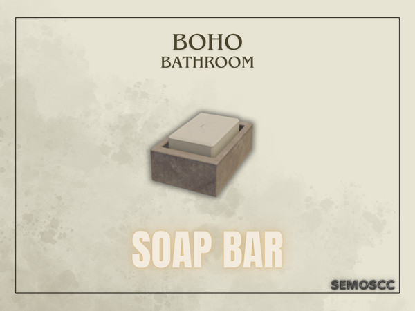 Sims 4 — [SCC] Boho Soap Bar by semoscc — Bathroom set of Wooden Countertop and Stone Sink