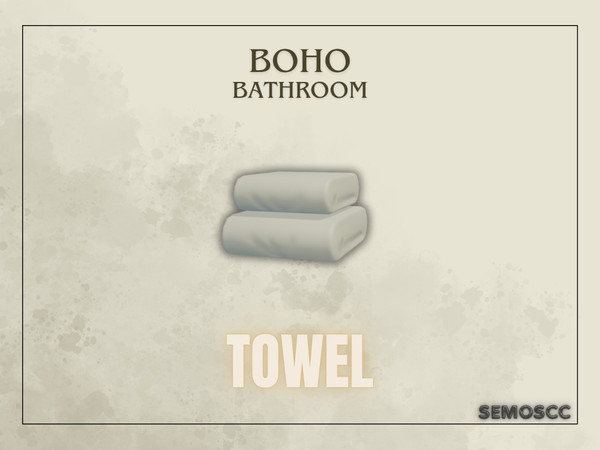 Sims 4 — [SCC] Boho Towel by semoscc — Bathroom set of Wooden Countertop and Stone Sink