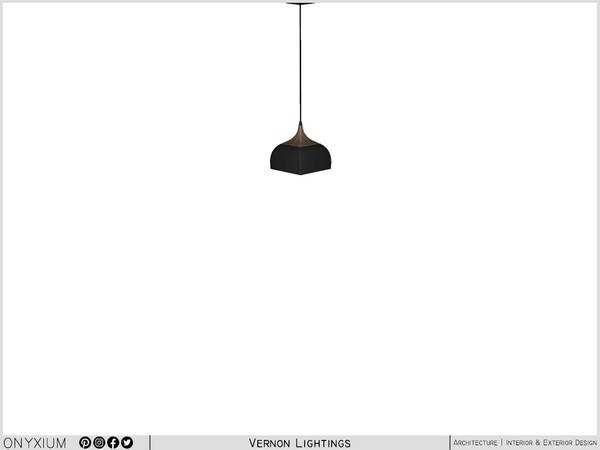 Sims 4 — Vernon Curved Ceiling Lamp Short by Onyxium — Onyxium@TSR Design Workshop Lighting Collection - Belong To The