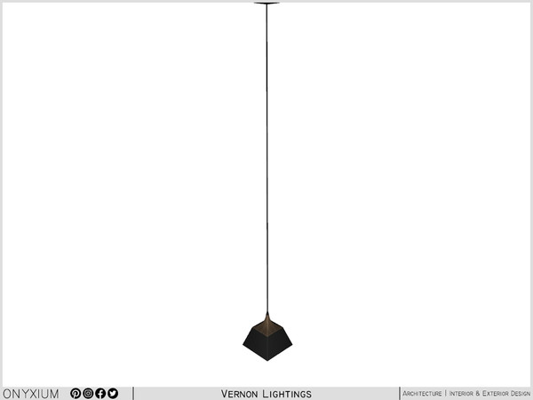 Sims 4 — Vernon Flat Ceiling Lamp Tall by Onyxium — Onyxium@TSR Design Workshop Lighting Collection - Belong To The 2025