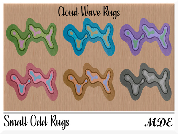 Sims 4 — MDE-Small Odd Rugs_Cloud Wave by MDE — Small Odd rugs merge the realms of colorful abstraction and practical
