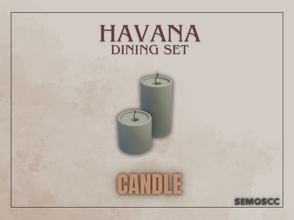 Sims 4 — [SCC] Havana Candle by semoscc — Dining Set with -long- dining table