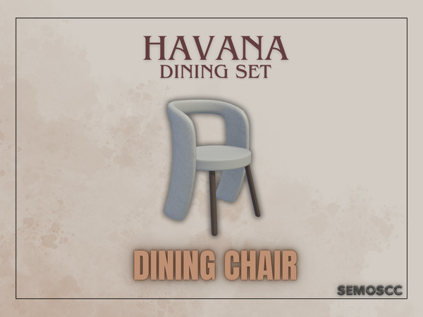 Sims 4 — [SCC] Havana Dining Chair by semoscc — Dining Set with -long- dining table