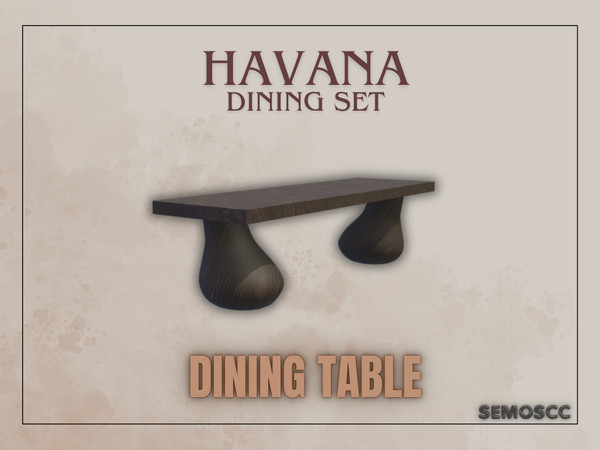 Sims 4 — [SCC] Havana Dining Table by semoscc — Dining Set with -long- dining table