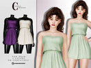 Sims 4 — Strapless Dress D-429 by ChordoftheRings — ChordoftheRings Strapless Dress D-429 - 4 Colors