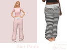 Sims 4 — Sior Pants by Dissia — Sleepwear baggy striped bottoms
