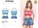 Sims 4 — VacationVibes - Clothes SET507 - Frill Trim Top C1647 by Daph's — 8 Swatches