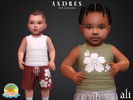 Sims 4 — Vacation Vibes - ANDRES top (infant) by ali1 — Ribbed Tank Top With Flower Motif