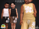 Sims 4 — Vacation Vibes - ANDRES top (toddler) by ali1 — Ribbed Tank Top With Flower Motif