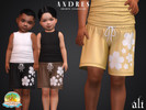 Sims 4 — Vacation Vibes - ANDRES shorts (toddler) by ali1 — Shorts With Flower Motif