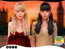 Sims 4 — Vacation Vibes - Samanta - Hairstyle by AurumMusik — Parted in the middle pigtails with bangs Base game